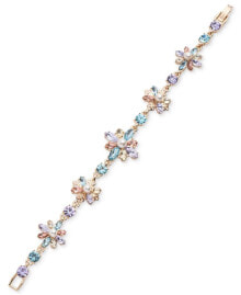 Купить браслеты Marchesa: Gold Tone Multi Stone Floral Flex Bracelet