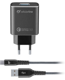 Зарядные устройства для смартфонов Cellularline TETRACHHUKITQCTYC Черный Для помещений TETRACHHUKITQCTYCK