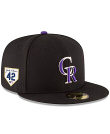 Купить мужские головные уборы New Era: Men's Black Colorado Rockies 2023 Jackie Robinson Day 59FIFTY Fitted Hat