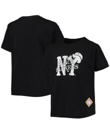 Stitches big Boys Black New York Black Yankees Negro League Logo T-shirt