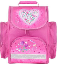 Детские рюкзаки и ранцы для школы для девочек рюкзак для девочки IMPT . Однокамерный, Светоотражатели, Сердце, розовый.