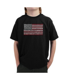 LA Pop Art big Boy's Word Art T-shirt - 50 States USA Flag