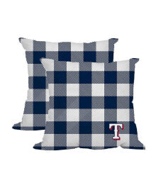 Texas Rangers 2-Pack Buffalo Check Plaid Outdoor Pillow Set