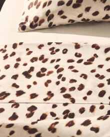 Animal print sateen flat sheet