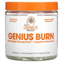 Витамины и БАДы для улучшения памяти и работы мозга The Genius Brand, Genius Burn, Caffeine-Free, 60 Veggie Capsules