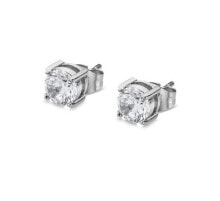 Ювелирные серьги Modern steel earrings with zircons LS2167-4 / 1