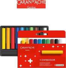 Цветные карандаши для рисования для детей caran d`Arche Kredki woskowe CARAN D&#039;ACHE Swisscolor, kartonowe pudełko, 10 szt.