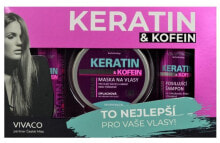 Средства для особого ухода за волосами и кожей головы Vivapharm Keratin & Koffein Gift Set Набор: Кератиновый шампунь для волос с кофеином 200 мл + Кератиновый бальзам для волос с кофеином 200 мл + Кератиновая маска для волос с кофеином 200 мл