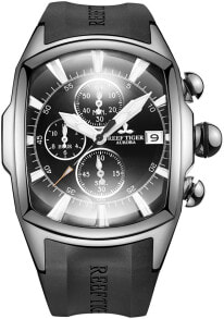 Мужские наручные часы с ремешком мужские наручные часы с черным силиконовым ремешком Reef Tiger Luxury Sports Watch Steel Analogue Watches with Date Chronograph Large Dial Men's Watches RGA3069-T