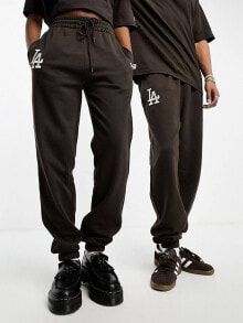Купить женские брюки New Era: New Era LA Dodgers unisex joggers in brown