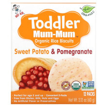 Toddler Mum-Mum, Organic Rice Biscuits, Age 2 and Up, Mango & Kiwi, 12 Packs, 2 Biscuits Each