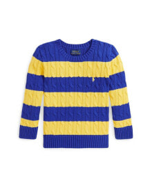 Toddler and Little Boys Striped Cable-Knit Cotton Sweater купить онлайн