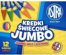 Цветные карандаши для рисования для детей Astra Kredki świecowe Jumbo 12 kolorów