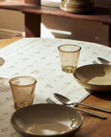 Floral print cotton table runner