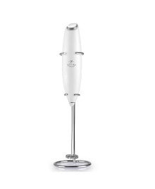 Zulay Kitchen handheld Milk Frother Stainless Steel Single Whisk with Stand