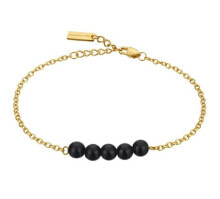 Купить браслеты Emily Westwood: Charming gold plated bracelet with black pearls WB1059G