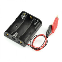 Battery holder for 3x AA (R6) with aligator clips