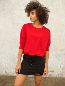 Женские блузки и кофточки Женская блузка с удлиненным рукавом свободного кроя красная Factory Price