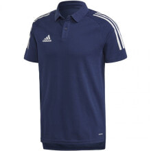 Мужские спортивные поло Мужская футболка-поло спортивная синяя с логотипом Adidas Condivo 20 Polo M ED9245