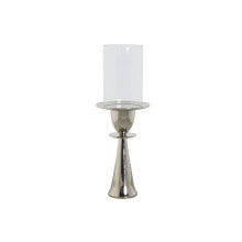 Candleholder DKD Home Decor Silver Aluminium Crystal 14 x 14 x 38 cm