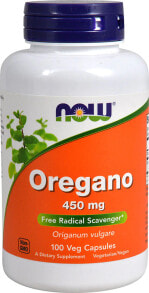Растительные экстракты и настойки NOW Oregano Орегано 450 мг 100 вегетарианских капсул