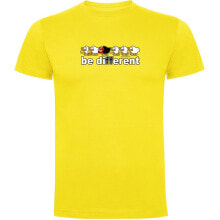 Мужские спортивные футболки мужская спортивная футболка желтая с надписью KRUSKIS Be Different Motorbike Short Sleeve T-Shirt