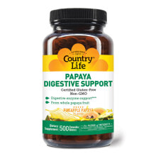 Пищеварительные ферменты country Life Papaya Digestive Support Pineapple Papaya Пищеварительные ферменты папайи и ананаса 500 жевательных таблеток