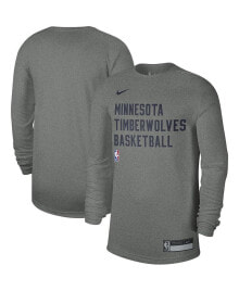 Nike men's and Women's Heather Gray Minnesota Timberwolves 2023/24 Legend On-Court Practice Long Sleeve T-shirt