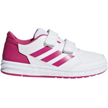 Детские демисезонные кроссовки и кеды для девочек Кроссовки для девочки adidas розово-белый цвет, на липучках