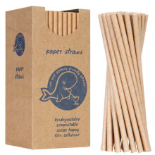 Одноразовая посуда paper straws BIO ecological PAPER STRAWS 6 / 205mm - brown 250 pcs.