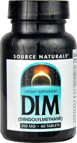 Витамины и БАДы для женщин Source Naturals DIM Натуральный дииндолилметан 200 мг 60 таблеток