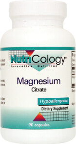 Магний nutriCology Magnesium Citrate Гипоаллергенный цитрат магния 170 мг 90 капсул