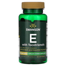 Swanson, E с токотриенолами, 100 МЕ, 60 мягких таблеток