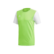 Мужские спортивные футболки мужская футболка спортивная зеленая с белыми рукавами для бега Adidas Estro 19