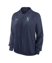 Nike women's Navy Seattle Mariners Authentic Collection Team Raglan Performance Full-Zip Jacket