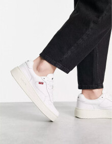 Levi's – Glide – Leder-Sneaker in Weiß mit Logo