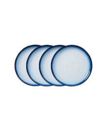 Denby blue Haze Set of 4 small Coupe Plate, Service for 4