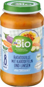 Menü Ratatouille mit Kartoffeln & Linsen ab dem 8. Monat, Demeter, 220 g