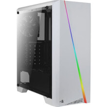 Компьютерные корпуса для игровых ПК Корпус для ПК AEROCOOL Cylon - с полным окном - RGB - формат ATX - средняя башня - белый