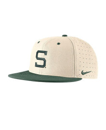 Nike men's Khaki Michigan State Spartans Aero True Baseball Performance Fitted Hat