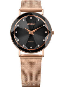 Женские наручные часы женские наручные часы с золотым браслетом Jowissa J5.611.L Facet Damen 35mm 5ATM