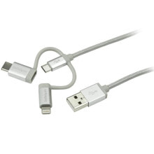 Кабели для зарядки, компьютерные разъемы и переходники starTech.com LTCUB1MGR USB кабель 1 m 2.0 USB A Micro-USB B Серебряный