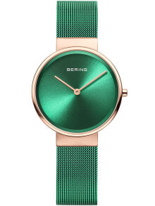 Женские наручные часы с зеленым браслетом Bering 14531-868 Classic ladies 31mm 5ATM