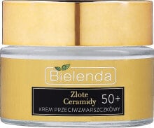 Regenerierende Anti-Falten Lifting-Gesichtscreme mit Ceramiden, 24K Gold und Omega 3-6-9-Fettsäuren für reife und empfindliche Haut 50+ - Bielenda Golden Ceramides