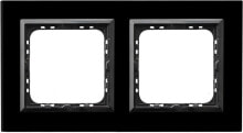 Умные розетки, выключатели и рамки Ospel Double frame Sonata black glass (R-2RGC / 32/25)