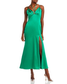 Aqua Strappy Slip Dress Green S