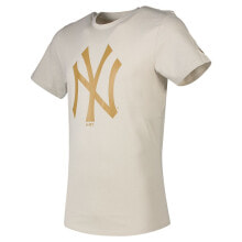 Мужские спортивные футболки Мужская спортивная футболка бежевая с логотипом NEW ERA MLB Seasonal Team Logo New York Yankees