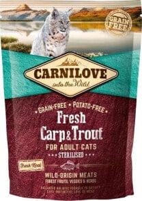 Сухие корма для кошек сухой корм для  кошек CARNILOVE, Fresh Carp & Trout Sterylised,  для стерилизованных, с карпом и форелью, 0.4 кг