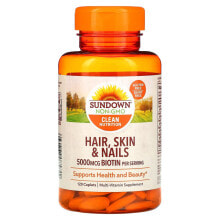 Витамины и БАДы для кожи sundown Naturals, Волосы, кожа и ногти, 120 капсуловидных таблеток