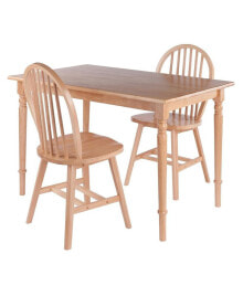 Купить товары для дома Winsome Trading: Ravenna Dining Table with Windsor Chairs, Natural 3 Piece